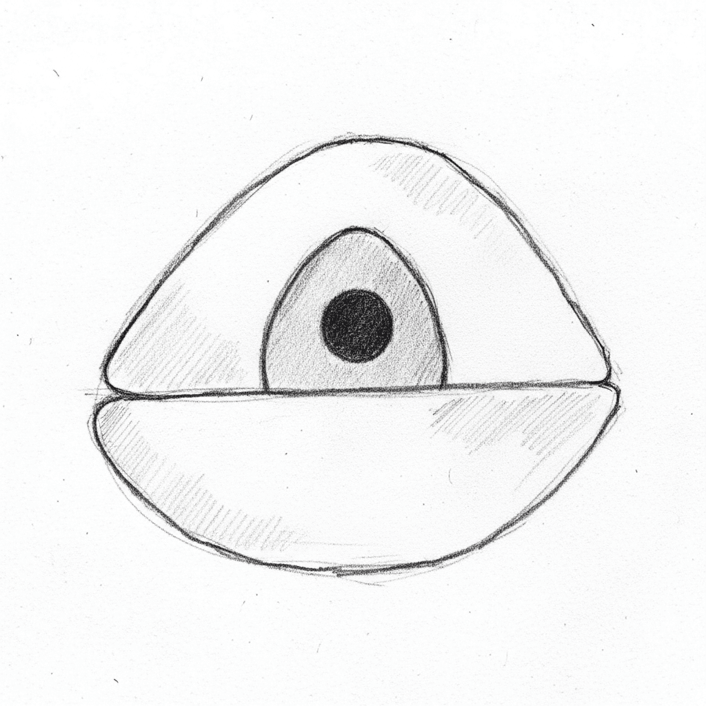 Mandibular Lateral Incisor - Axial View showing oval access cavity