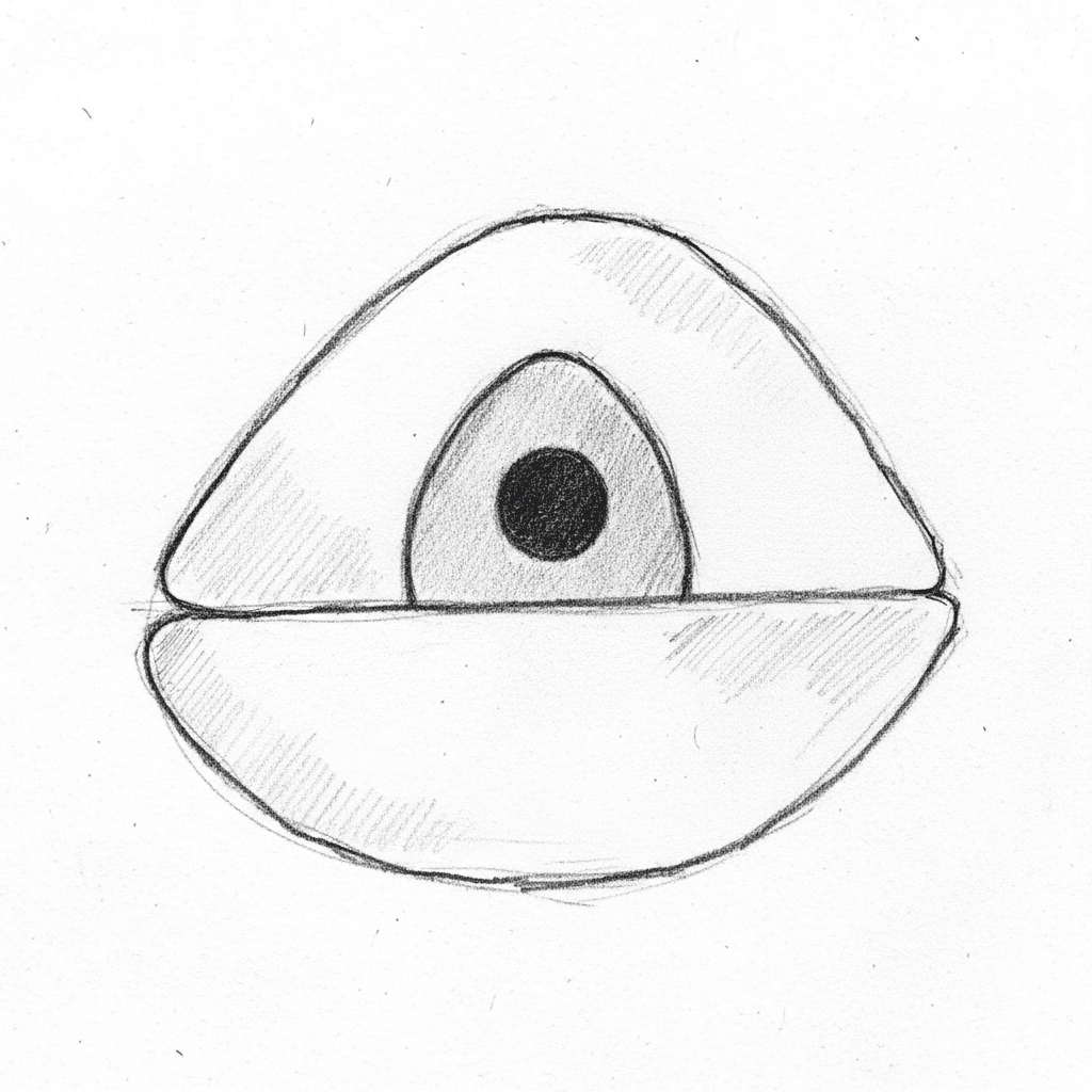 Mandibular Lateral Incisor - Axial View showing oval access cavity